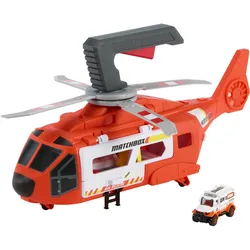 Matchbox Action Drivers Rettungshubschrauber, 40 cm großer Hubschrauber mit Die-Cast-Spielzeugrettungswagen im Maßstab 1:64