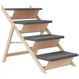 DOTMALL Haustiertreppe Hundetreppe Grau 105x47 cm Massivholz Tanne grau