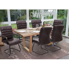 MCW Konferenzstuhl MCW-H31 Kunstleder braun 6er Set
