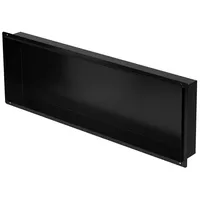 Luxebath Wandnische aus Edelstahl 90x30x10 cm, Schwarz, Duschnische, Einbauregal,