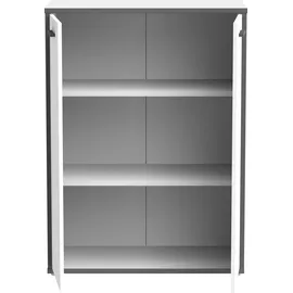 Forte "Keflav", weiß (weiß, uni wolfram grau), B:84,5cm H:115,1cm T:41,5cm, Spanplatte, Sideboards, Kommode, Breite 84,5 cm