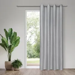 Vorhang GERSTER "Kiel" Gr. 1, silber (silberfarben), B:45cm H:245cm, Polyester, Gardinen, SB-Ösenschal "Kiel"