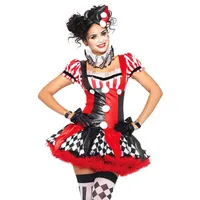 LegAvenue 83929 - Harlequin Clown Damen Kostüm, Größe S (Schwarz Rot)