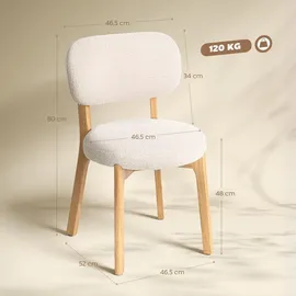 Homcom Esszimmerstuhl Polyester Creme 2er Set