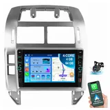 ESSGOO Für VW Polo 9N 2001-2009 CarPlay Android 15 Navi RDS Autoradio (RDS, Digitalradio (DAB), FM, AM, Carplay Android Auto Bluetooth EQ USB Navi WIFI) silberfarben