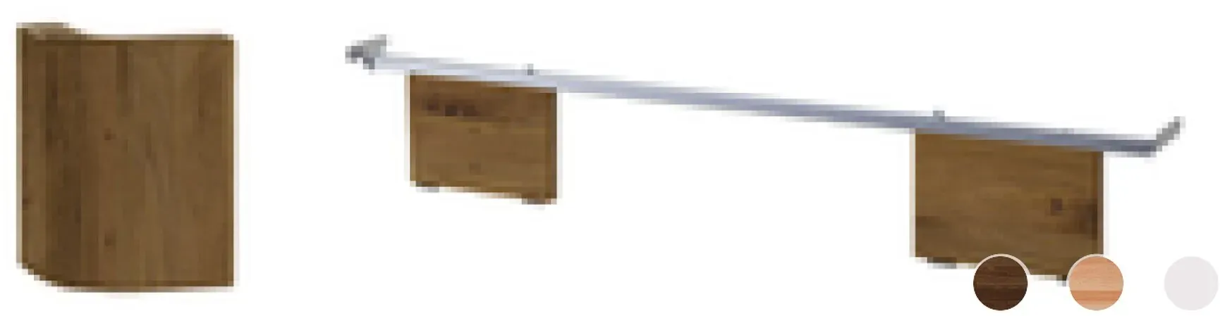 Hasena Fine-Line Füsse Airo 2er-Set / 20 cm / 100 cm / Eiche bianco, gebürstet, geölt