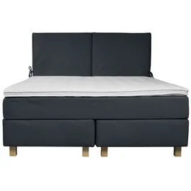 Home Affaire Boxspringbett »Nele« inkl. Topper im schlichtem Design blau