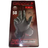 Grippaz Nitril-Handscuhe (50 Stück) latexfreie Arbeitshandschuhe extrem robust&reißfest, Schwarz, XL