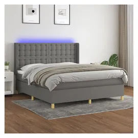 vidaXL Boxspringbett 180 x 200 cm Dunkelgrau