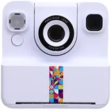 Yechiry Sofortdruckkamera mit 2,4-Zoll-Bildschirm, 24 MP Foto 1080P-Video, Thermodrucker, Ideal für, Studenten, Kreative, Selfie-Geschenk (White)
