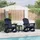 vidaXL Adirondack Schaukelstühle 2-Tlg 3335835 2 pcs  Marineblau HDPE 2 St.