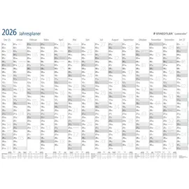 Staedtler Jahresplaner Lumocolor, trocken abwischbar, DIN A1, inklusive Lumocolor correctable F schwarz, aus robustem Kunststoff, 641 YP-1DE 1 St.