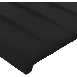 vidaXL LED Kopfteil Schwarz 180x5x118/128 cm Samt
