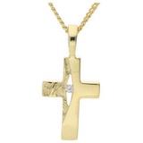 JuwelmaLux Kreuzanhänger JuwelmaLux Anhänger 585 Gold Kreuz mit Zirkonia JL20-02-0030 (1-tlg)