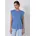 STREET ONE STUDIO Damen Gr 42 blau sunset blau Stoff 80 Polyester 20 Viskose unifarben normal normal Rundhals Volant Tops Rundhalsausschnitt