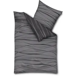 kaeppel Bettwäsche Motion 155 x 220 cm Satin Grau Dunkelgrau