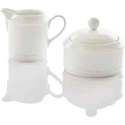 Milch- und Zuckerset RETSCH ARZBERG "HEIKE WEISS, Geschirr-Set, 2-tlg. für Kaffee & Tee, Porzellan, rund", weiß, 2 tlg., Porzellan, Geschirr-Sets, für Kaffee- und Teeliebhaber, edles Set aus Milchkännchen & Zuckerdose