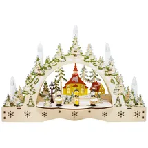 ToCi Schwibbogen Kerzenbogen Lichterbogen mit 5 LED-Kerzen und weihnachtlichem Chor-Motiv zur Weihnachts-Dekoration, Fensterdekoration und Tischdekoration