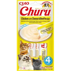 INABA CAT Churu Huhn mit Käse und Rindfleisch 4x14g (56g)