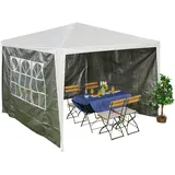 Relaxdays Pavillon, 3er Set, Seitenwand 3x3m Pavillon, mit Fenster, Klettverschluss, Pavillonwand, grau