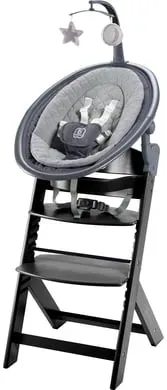 babyGO Hochhstuhl-Set Newborn Family Black / Grey