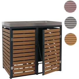 MCW Mülltonnenverkleidung K14 124 x 134 x 84 cm teak-optik