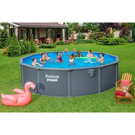 BESTWAY Hydrium Stahlwandpool Komplett-Set Ø 549 x 132 cm inkl. Sandfilteranlage