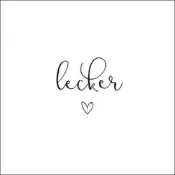 20 Servietten Papier 33x33cm 3-lagig - hochwertige Einweg Papierservietten mit Spruch Lecker für Küche Esstisch Frühstück Mittagessen Abendessen Party