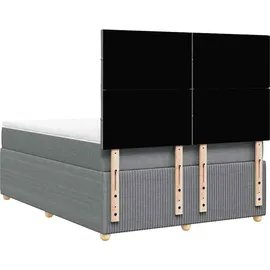 vidaXL Boxspringbett mit Matratze Hellgrau 140x200 cm Stoff
