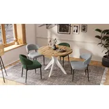 Design Esstisch Renzo ausziehbar 110 bis 180 cm rund Esszimmer Tisch - Weiß