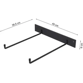 QLS Wandhalterung Stahl 36,5 x 40 x 6 cm Schwarz