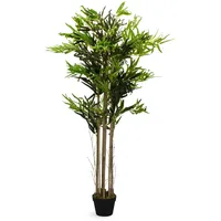 Spetebo Kunstpflanze Bambus im Blumentopf - 150 cm - Deko Pflanze Zimmerpflanze künstlich Kunstbaum
