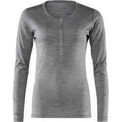 FALKE Damen Langarmshirt Silk-Wool, Grey-heather, XL
