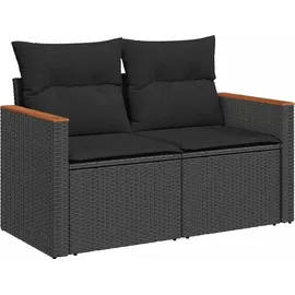 vidaXL Garten-Lounge-Set 9-tlg. schwarz
