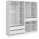 Vicco Kleiderschrank Elmo Weiß, 100 x 200 cm Set