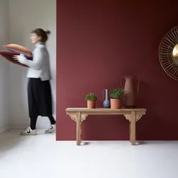 Niedrige Konsole aus recyceltem, massiven Teakholz Adonis