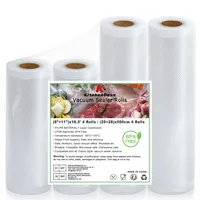KitchenBoss Vakuumrollen Folienrollen Vakuumbeutel Folienbeutel Vakuumierfolie: Vakuumierbeutel für Vakuumiergerät, 20/28x500cm Einschweißfolie für Folienschweißgerät, aromadicht BPA-Frei 4 Rollen