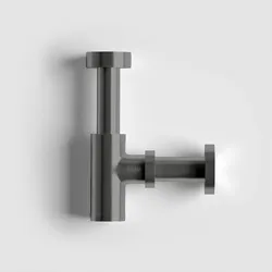 Clou Minisuk Siphon für Handwaschbecken, Badkeramik, gunmetal gebürstet