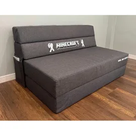 Minecraft Anthrazit - Stoffbezug - mit Gästebettfunktion
