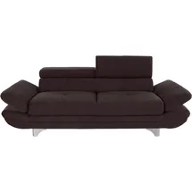Cotta 3-Sitzer "Enterprise", braun (mud), B:233cm H:75cm T:104cm, Struktur (100% Polyester );Chenille (90% Polyester; 10% Polyamid ), Sofas, Big-Sofa, mit Armteilverstellung & Kopfteilverstellung