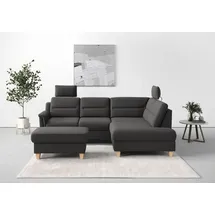 sit&more Ecksofa SIT & MORE "Farö L-Form", grau (fango), B:251cm H:90cm T:187cm, Sofas, Ecksofa, inklusive Federkern, wahlweise mit Bettfunktion und Bettkasten