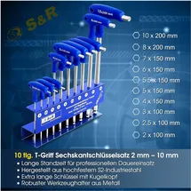 S&R Innensechskantschlüssel Satz HX 10-tlg.
