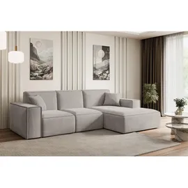 altdecor Ecksofa, Hellbraun, Textil, 6-Sitzer, L-Form, Ottomane rechts, 266x165 cm, Wohnzimmer, Sofas - Couches, Wohnlandschaften, Ecksofas