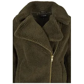 URBAN CLASSICS Ladies Sherpa Biker Jacket - olive,