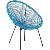 Beliani Cocktailsessel Blau, Schwarz, 90x70x87