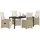 vidaXL Garten Essgruppe mit Kissen 5 pcs Beige Poly Rattan vidaXL