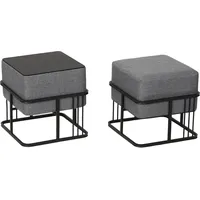 [en.casa] Hocker Tas 38 x 38 x 38 cm Dunkelgrau