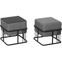 [en.casa] Hocker Tas 38 x 38 x 38 cm Dunkelgrau
