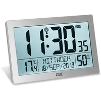 ADE Digitale Funkuhr silber