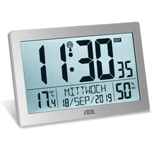 ADE Digitale Funkuhr silber